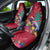 New Zealand Tuatara Christmas Car Seat Cover Silver Fern and Xmas Pohutukawa Tree Red Color