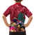 New Zealand Tuatara Christmas Family Matching Long Sleeve Bodycon Dress and Hawaiian Shirt Silver Fern and Xmas Pohutukawa Tree Red Color