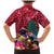 New Zealand Tuatara Christmas Family Matching Mermaid Dress and Hawaiian Shirt Silver Fern and Xmas Pohutukawa Tree Red Color