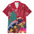 New Zealand Tuatara Christmas Family Matching Mermaid Dress and Hawaiian Shirt Silver Fern and Xmas Pohutukawa Tree Red Color