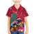 New Zealand Tuatara Christmas Family Matching Mermaid Dress and Hawaiian Shirt Silver Fern and Xmas Pohutukawa Tree Red Color