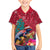 New Zealand Tuatara Christmas Family Matching Off Shoulder Short Dress and Hawaiian Shirt Silver Fern and Xmas Pohutukawa Tree Red Color