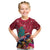 New Zealand Tuatara Christmas Kid T Shirt Silver Fern and Xmas Pohutukawa Tree Red Color