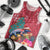 New Zealand Tuatara Christmas Men Tank Top Silver Fern and Xmas Pohutukawa Tree Red Color