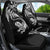 New Zealand Tuatara Tribal Tattoo Car Seat Cover Silver Fern and Maori Pattern Black Color