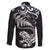 New Zealand Tuatara Tribal Tattoo Family Matching Mermaid Dress and Hawaiian Shirt Silver Fern and Maori Pattern Black Color