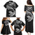 New Zealand Tuatara Tribal Tattoo Family Matching Puletasi and Hawaiian Shirt Silver Fern and Maori Pattern Black Color