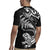 New Zealand Tuatara Tribal Tattoo Rugby Jersey Silver Fern and Maori Pattern Black Color