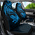 New Zealand Tuatara Tribal Tattoo Car Seat Cover Silver Fern and Maori Pattern Blue Color