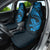 New Zealand Tuatara Tribal Tattoo Car Seat Cover Silver Fern and Maori Pattern Blue Color