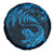 New Zealand Tuatara Tribal Tattoo Spare Tire Cover Silver Fern and Maori Pattern Blue Color
