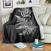 New Zealand Octopus Tattoo and Fern Blanket Maori Pattern LT03 Black - Polynesian Pride