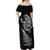 New Zealand Octopus Tattoo and Fern Family Matching Off Shoulder Maxi Dress and Hawaiian Shirt Maori Pattern