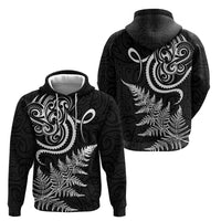 New Zealand Octopus Tattoo and Fern Hoodie Maori Pattern LT03 - Polynesian Pride