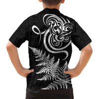 New Zealand Octopus Tattoo and Fern Kid Hawaiian Shirt Maori Pattern LT03 - Polynesian Pride