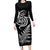 New Zealand Octopus Tattoo and Fern Long Sleeve Bodycon Dress Maori Pattern