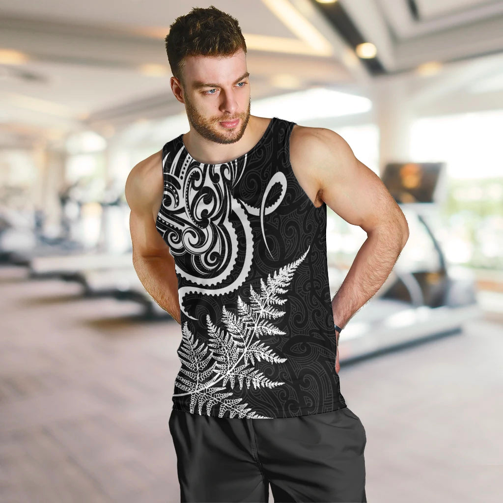 New Zealand Octopus Tattoo and Fern Men Tank Top Maori Pattern LT03 Black - Polynesian Pride