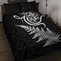 New Zealand Octopus Tattoo and Fern Quilt Bed Set Maori Pattern LT03 Black - Polynesian Pride