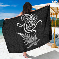 New Zealand Octopus Tattoo and Fern Sarong Maori Pattern LT03 One Size 44 x 66 inches Black - Polynesian Pride
