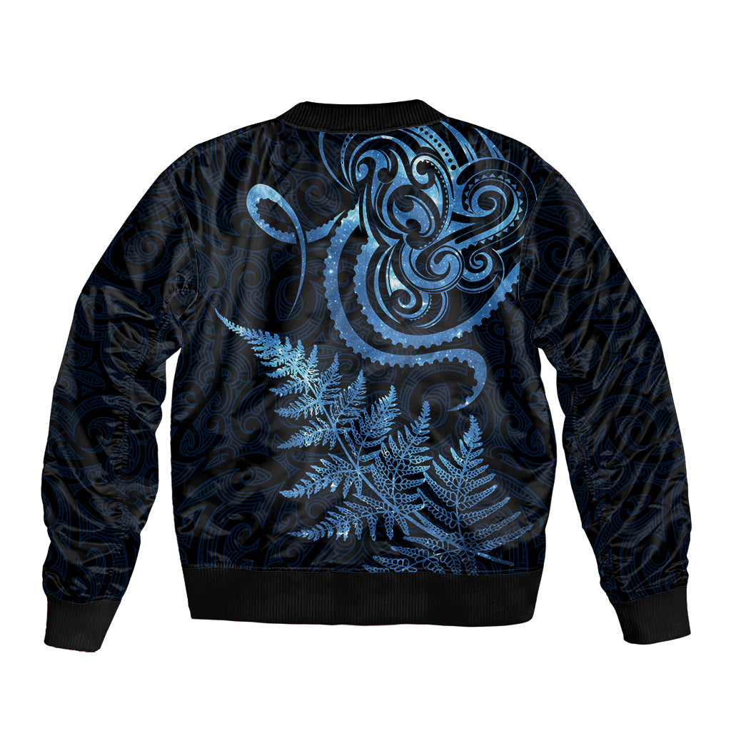 New Zealand Octopus Tattoo and Fern Bomber Jacket Maori Pattern Matariki Style LT03 - Polynesian Pride