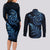 New Zealand Octopus Tattoo and Fern Couples Matching Long Sleeve Bodycon Dress and Long Sleeve Button Shirt Maori Pattern Matariki Style