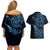 New Zealand Octopus Tattoo and Fern Couples Matching Off Shoulder Short Dress and Hawaiian Shirt Maori Pattern Matariki Style