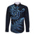 New Zealand Octopus Tattoo and Fern Long Sleeve Button Shirt Maori Pattern Matariki Style