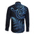 New Zealand Octopus Tattoo and Fern Long Sleeve Button Shirt Maori Pattern Matariki Style