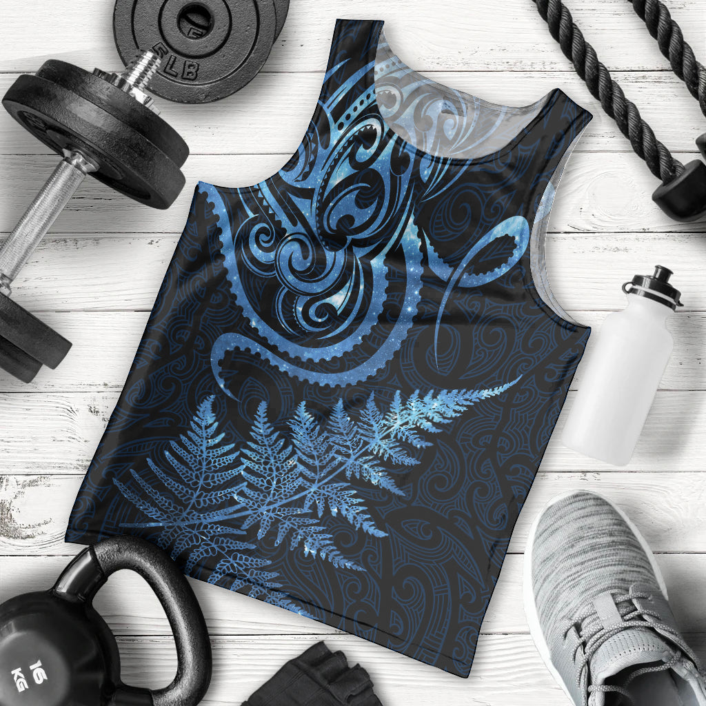 New Zealand Octopus Tattoo and Fern Men Tank Top Maori Pattern Matariki Style LT03 - Polynesian Pride