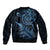 New Zealand Octopus Tattoo and Fern Sleeve Zip Bomber Jacket Maori Pattern Matariki Style