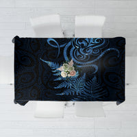 New Zealand Octopus Tattoo and Fern Tablecloth Maori Pattern Matariki Style LT03 Blue - Polynesian Pride