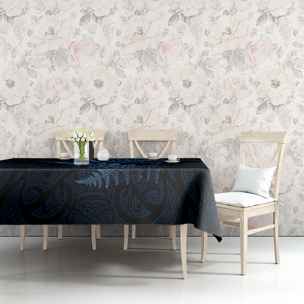 New Zealand Octopus Tattoo and Fern Tablecloth Maori Pattern Matariki Style LT03 - Polynesian Pride