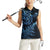 New Zealand Octopus Tattoo and Fern Women Sleeveless Polo Shirt Maori Pattern Matariki Style