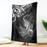 New Zealand Crocodile Tattoo and Fern Blanket Maori Pattern LT03 - Polynesian Pride