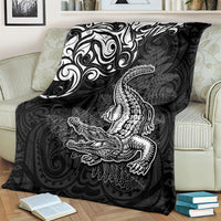 New Zealand Crocodile Tattoo and Fern Blanket Maori Pattern LT03 - Polynesian Pride