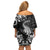 New Zealand Crocodile Tattoo and Fern Family Matching Off Shoulder Short Dress and Hawaiian Shirt Maori Pattern