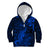 New Zealand Crocodile Tattoo and Fern Kid Hoodie Maori Pattern Blue Color