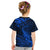 New Zealand Crocodile Tattoo and Fern Kid T Shirt Maori Pattern Blue Color