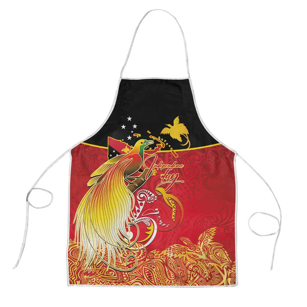 Papua New Guinea Independence Day Apron Happy Anniversary 50th Bird-of-paradise Melanesian Tattoos LT03 Black - Polynesian Pride