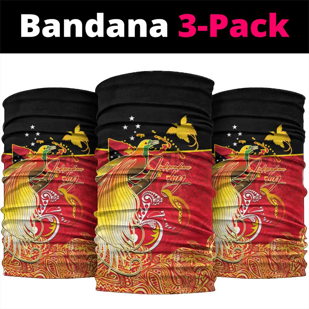 Papua New Guinea Independence Day Neck Gaiter Happy Anniversary 50th Bird-of-paradise Melanesian Tattoos LT03 package One Size: 25*50cm Black - Polynesian Pride