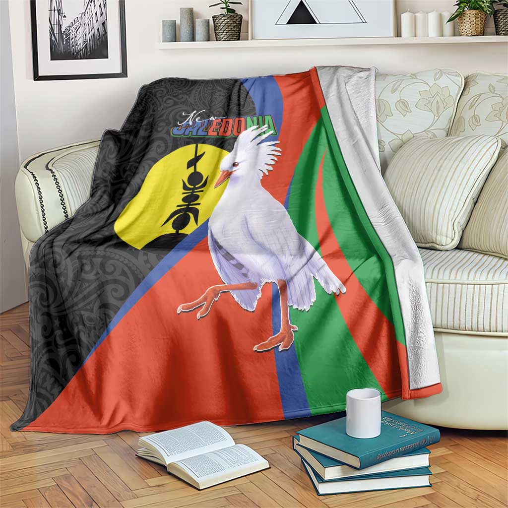New Caledonia Blanket Kagu Bird and The Seal with Melanesian Culture LT03 Black - Polynesian Pride