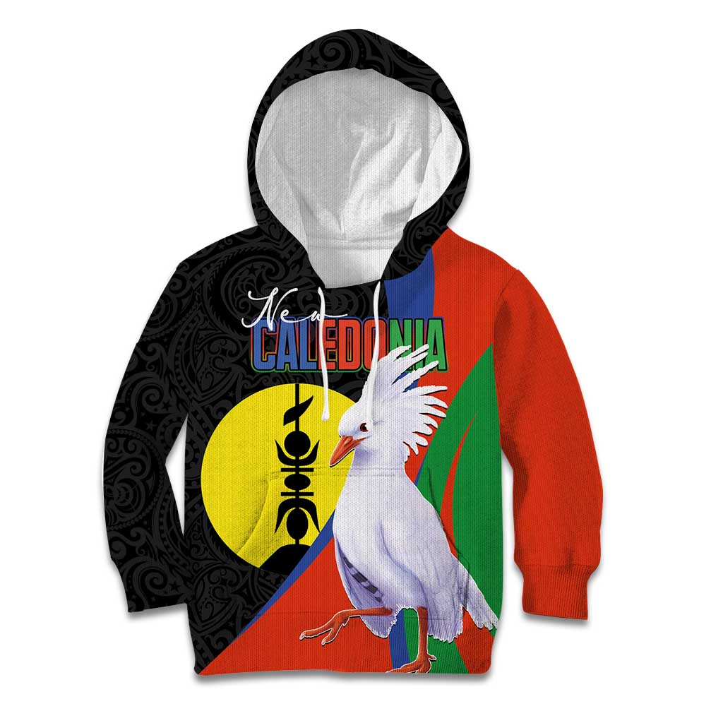 New Caledonia Kid Hoodie Kagu Bird and The Seal with Melanesian Culture LT03 Hoodie Black - Polynesian Pride