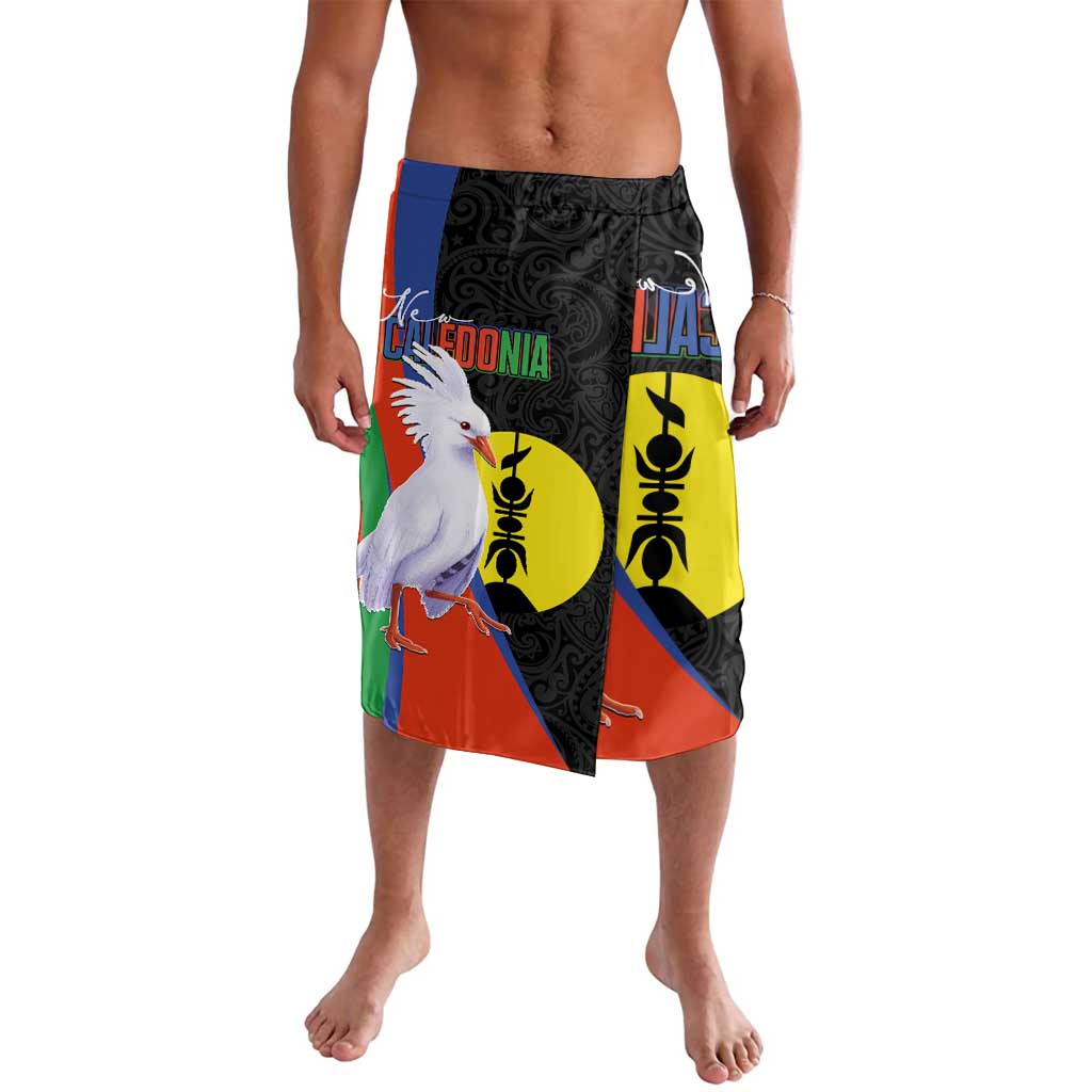 New Caledonia Lavalava Kagu Bird and The Seal with Melanesian Culture LT03 Black - Polynesian Pride