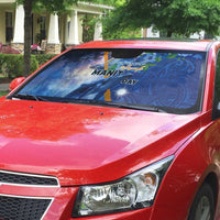 Marshall Islands Manit Day Auto Sun Shade Grunge National Flag with Whales and Tribal Tattoos LT03 - Polynesian Pride