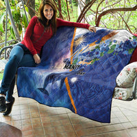 Marshall Islands Manit Day Quilt Grunge National Flag with Whales and Tribal Tattoos LT03 - Polynesian Pride