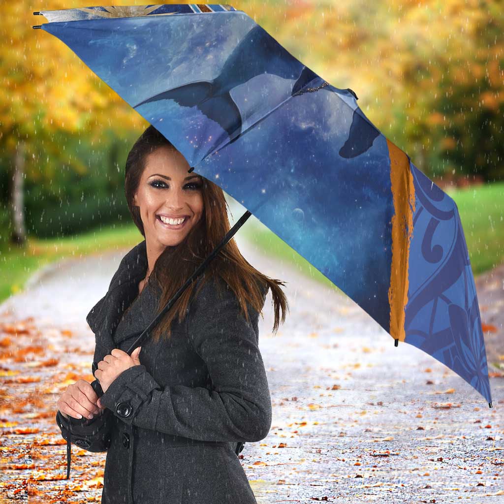 Marshall Islands Manit Day Umbrella Grunge National Flag with Whales and Tribal Tattoos LT03 - Polynesian Pride