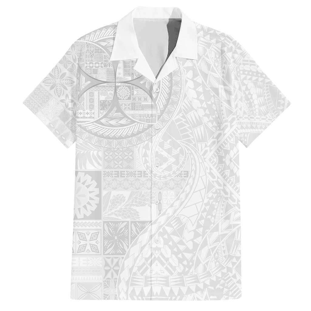 Samoan Culture-Lotu Tamaiti Hawaiian Shirt Siapo and Polynesian Art Tattoos LT03 White - Polynesian Pride