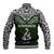 Aotearoa New Zealand Baseball Jacket Silver Fern and Matau with Maori Tribal Green Style LT03 - Polynesian Pride