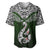 Aotearoa New Zealand Baseball Jersey Silver Fern and Matau with Maori Tribal Green Style LT03 Green - Polynesian Pride