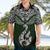 Aotearoa New Zealand Hawaiian Shirt Silver Fern and Matau with Maori Tribal Green Style LT03 - Polynesian Pride